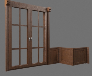 Modern Solid Wood Door-ID:105442692
