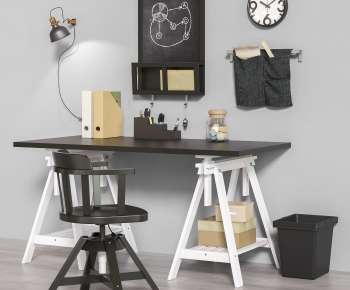 Industrial Style Computer Desk And Chair-ID:755705416