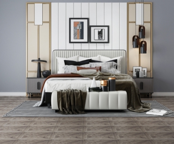 Modern Double Bed-ID:470015743