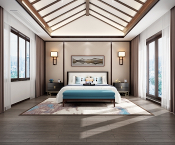 New Chinese Style Bedroom-ID:801886975