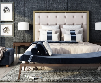 Simple European Style Double Bed-ID:291846537