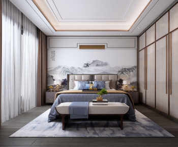 New Chinese Style Bedroom-ID:433219226