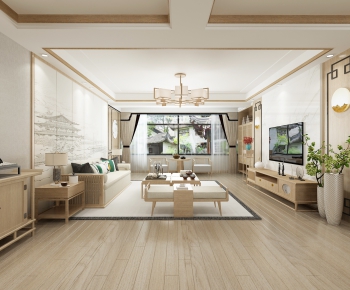 New Chinese Style A Living Room-ID:234891662