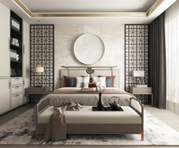 New Chinese Style Bedroom-ID:634356435