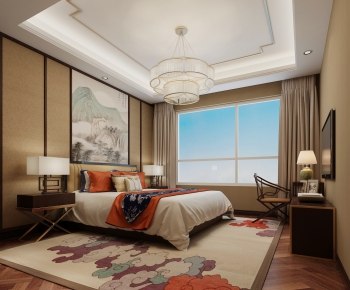 New Chinese Style Bedroom-ID:604486139