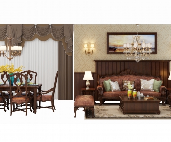 American Style Sofa Combination-ID:328694625
