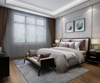 New Chinese Style Bedroom-ID:907383686