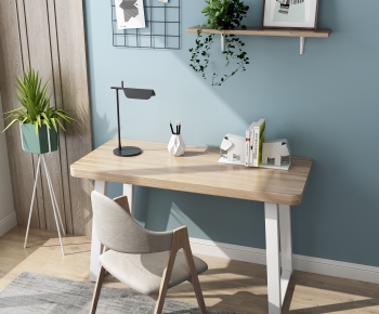 Nordic Style Computer Desk And Chair-ID:898333296