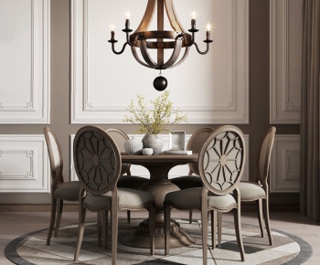 American Style Dining Table And Chairs-ID:894797943