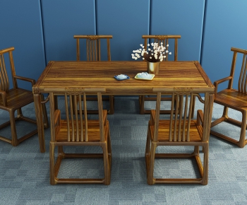 New Chinese Style Dining Table And Chairs-ID:509875368