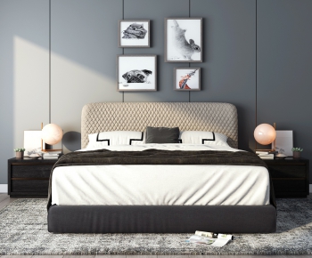 Modern Double Bed-ID:797791372