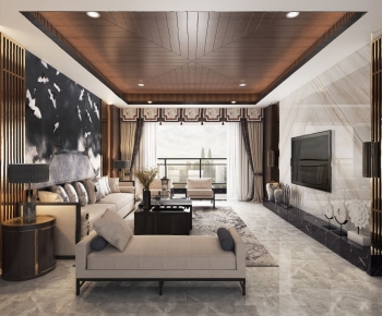 New Chinese Style A Living Room-ID:933175865