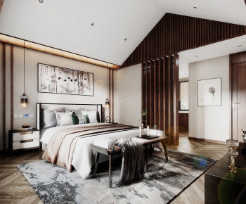 New Chinese Style Bedroom-ID:880237633