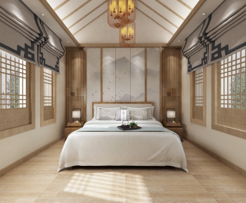 New Chinese Style Bedroom-ID:672941824