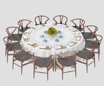 New Chinese Style Dining Table And Chairs-ID:891174892