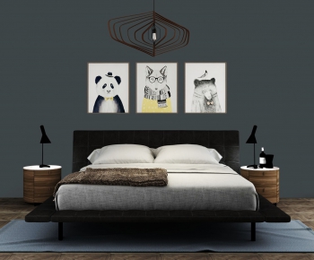 Nordic Style Double Bed-ID:631934912