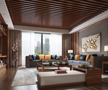 New Chinese Style A Living Room-ID:233010134