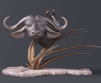 中式牛头雕塑摆件-ID:281821532