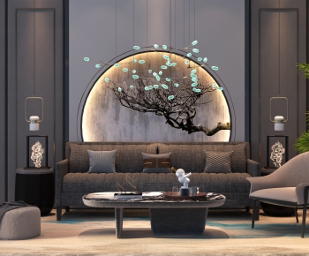 New Chinese Style Sofa Combination-ID:962403145