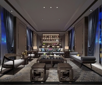 New Chinese Style A Living Room-ID:859299121