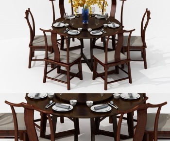 New Chinese Style Dining Table And Chairs-ID:568746178