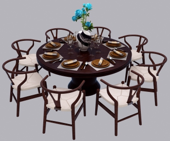 New Chinese Style Dining Table And Chairs-ID:495758143