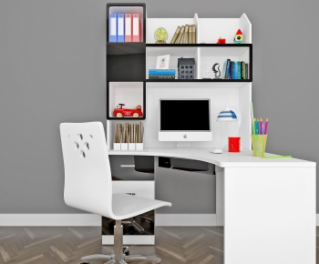 Modern Computer Desk And Chair-ID:378879611