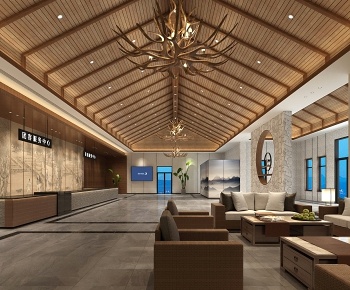 新中式游客接待中心-id:754666