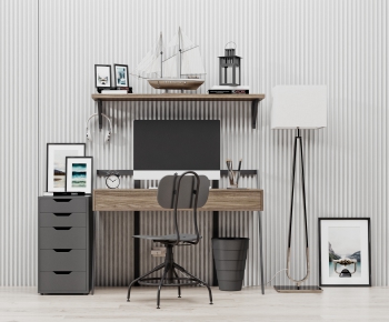 Nordic Style Computer Desk And Chair-ID:988221345