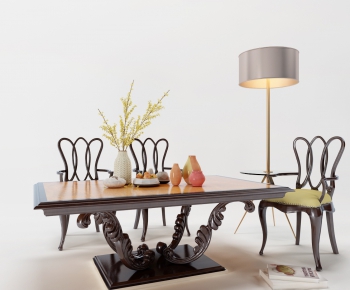 European Style Dining Table And Chairs-ID:327098187