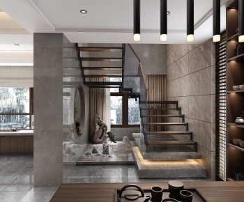 New Chinese Style Stairwell-ID:769828743