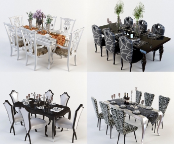 European Style Dining Table And Chairs-ID:191780748