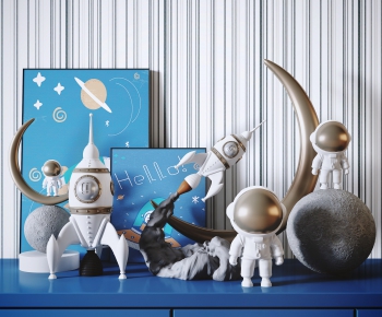 现代宇航员火箭太空主题儿童玩具装饰摆件-ID:891674424