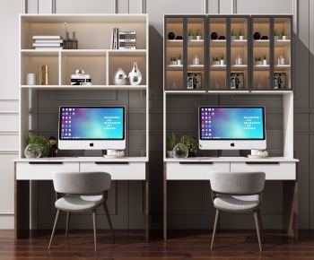 Modern Computer Desk And Chair-ID:937461686