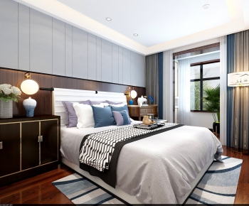 New Chinese Style Bedroom-ID:470486463