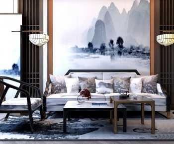 New Chinese Style Sofa Combination-ID:286274538