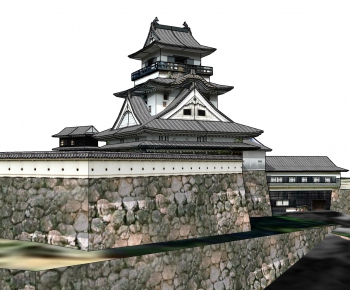 Japanese Style Ancient Architectural Buildings-ID:946988514