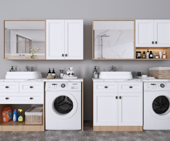 Nordic Style Laundry Cabinet-ID:410169623
