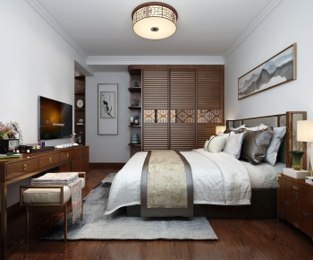 New Chinese Style Bedroom-ID:639665254