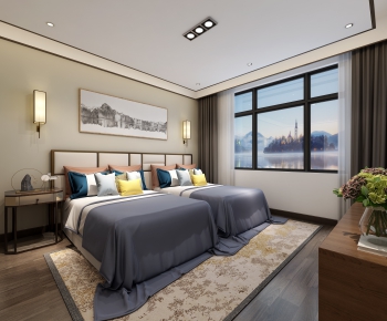 New Chinese Style Bedroom-ID:164735727