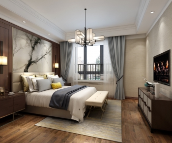 New Chinese Style Bedroom-ID:854060698