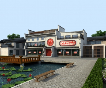 New Chinese Style Building Appearance-ID:670570274