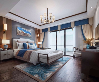 New Chinese Style Bedroom-ID:884085374