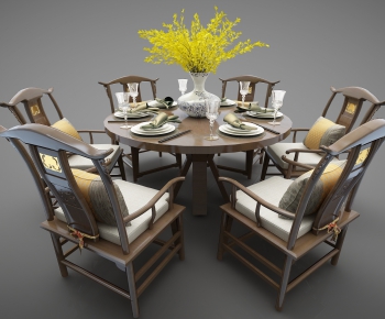New Chinese Style Dining Table And Chairs-ID:879002499