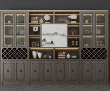 New Chinese Style Wine Cabinet-ID:949220887