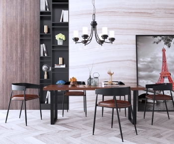 Industrial Style Dining Table And Chairs-ID:284825279