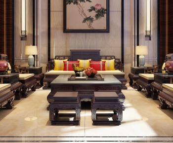 New Chinese Style Sofa Combination-ID:617298629