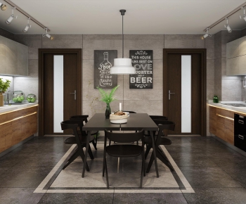 Industrial Style Dining Room-ID:225176933