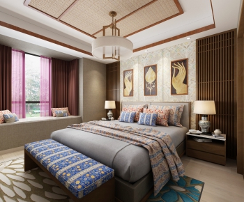 Southeast Asian Style Bedroom-ID:667015983