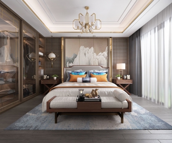 New Chinese Style Bedroom-ID:366064375